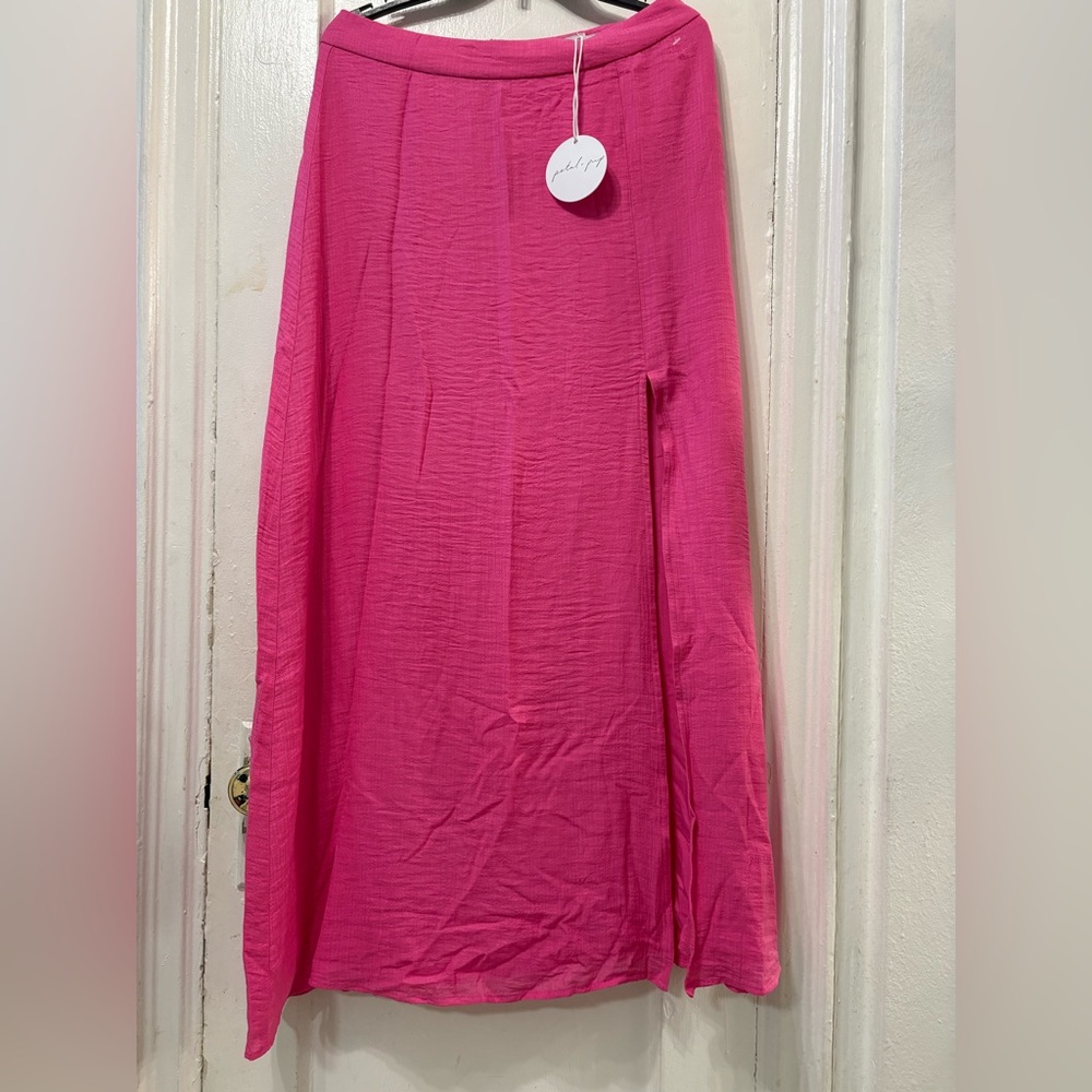 Petal & Pup Vibrant Pink Maxi Skirt with a slip
